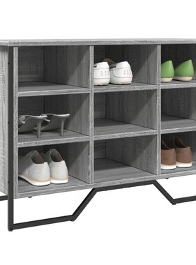 VidaXL Schoenenkast 90x38x61,5 cm bewerkt hout grijs sonoma eikenkleur