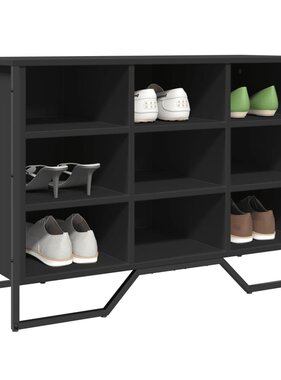 VidaXL Schoenenkast 90x38x61,5 cm bewerkt hout zwart