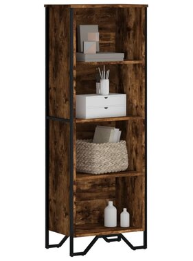 VidaXL Boekenkast 50x31x137,5 cm bewerkt hout gerookt eikenkleurig