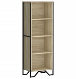 VidaXL Boekenkast 50x31x137,5 cm bewerkt hout sonoma eikenkleurig