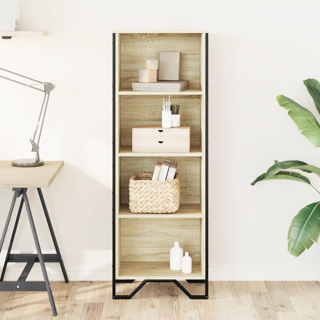 VidaXL Boekenkast 50x31x137,5 cm bewerkt hout sonoma eikenkleurig