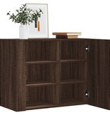 VidaXL Wandkast 75x35x60 cm bewerkt hout bruin eikenkleurig