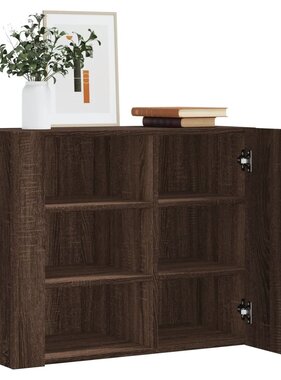 VidaXL Wandkast 75x35x60 cm bewerkt hout bruin eikenkleurig
