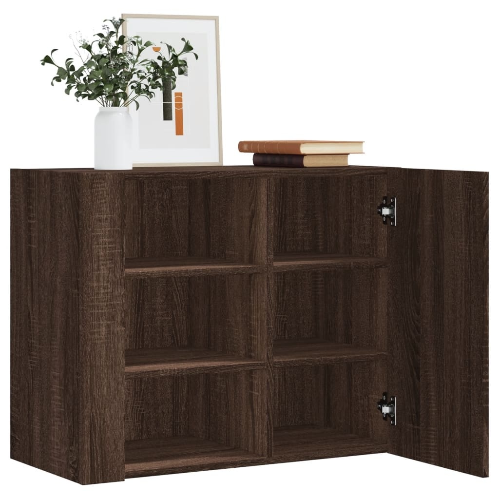VidaXL Wandkast 75x35x60 cm bewerkt hout bruin eikenkleurig