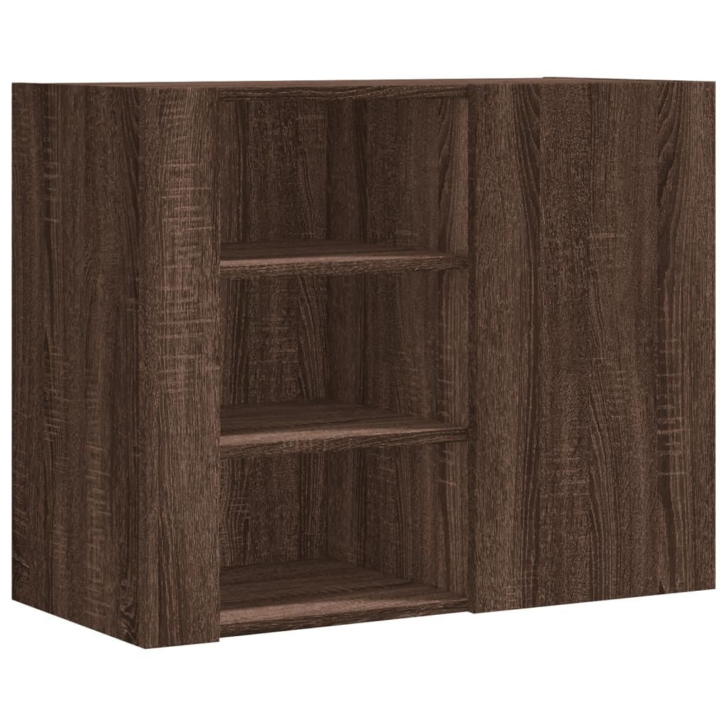 VidaXL Wandkast 75x35x60 cm bewerkt hout bruin eikenkleurig