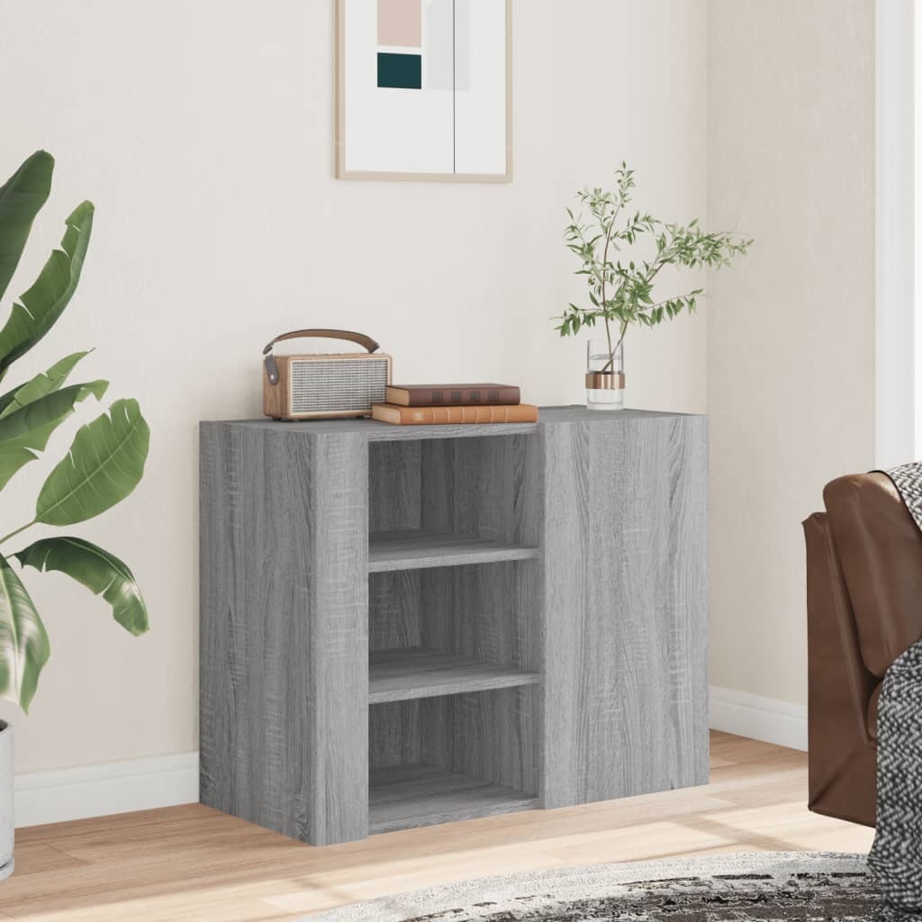 VidaXL Wandkast 75x35x60 cm bewerkt hout grijs sonoma eikenkleurig