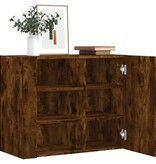 VidaXL Wandkast 75x35x60 cm bewerkt hout gerookt eikenkleurig