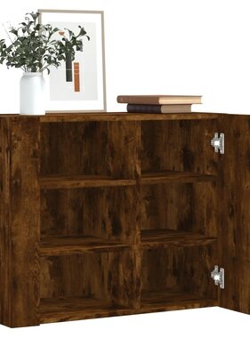 VidaXL Wandkast 75x35x60 cm bewerkt hout gerookt eikenkleurig