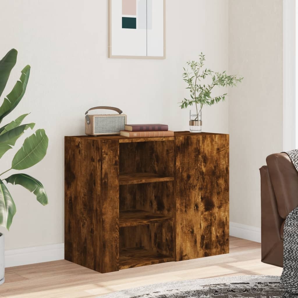 VidaXL Wandkast 75x35x60 cm bewerkt hout gerookt eikenkleurig