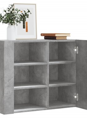VidaXL Wandkast 75x35x60 cm bewerkt hout betongrijs