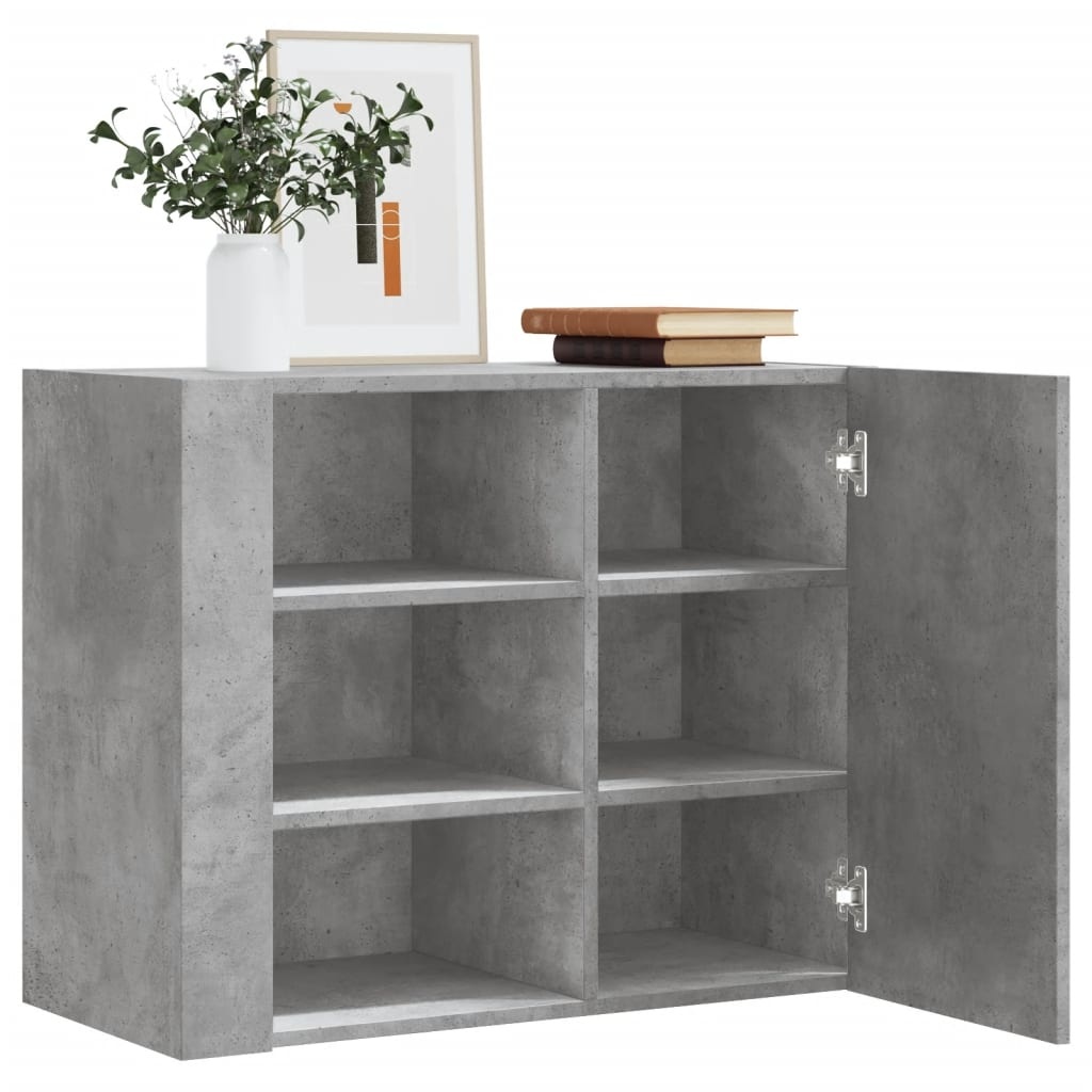 VidaXL Wandkast 75x35x60 cm bewerkt hout betongrijs