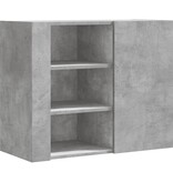 VidaXL Wandkast 75x35x60 cm bewerkt hout betongrijs