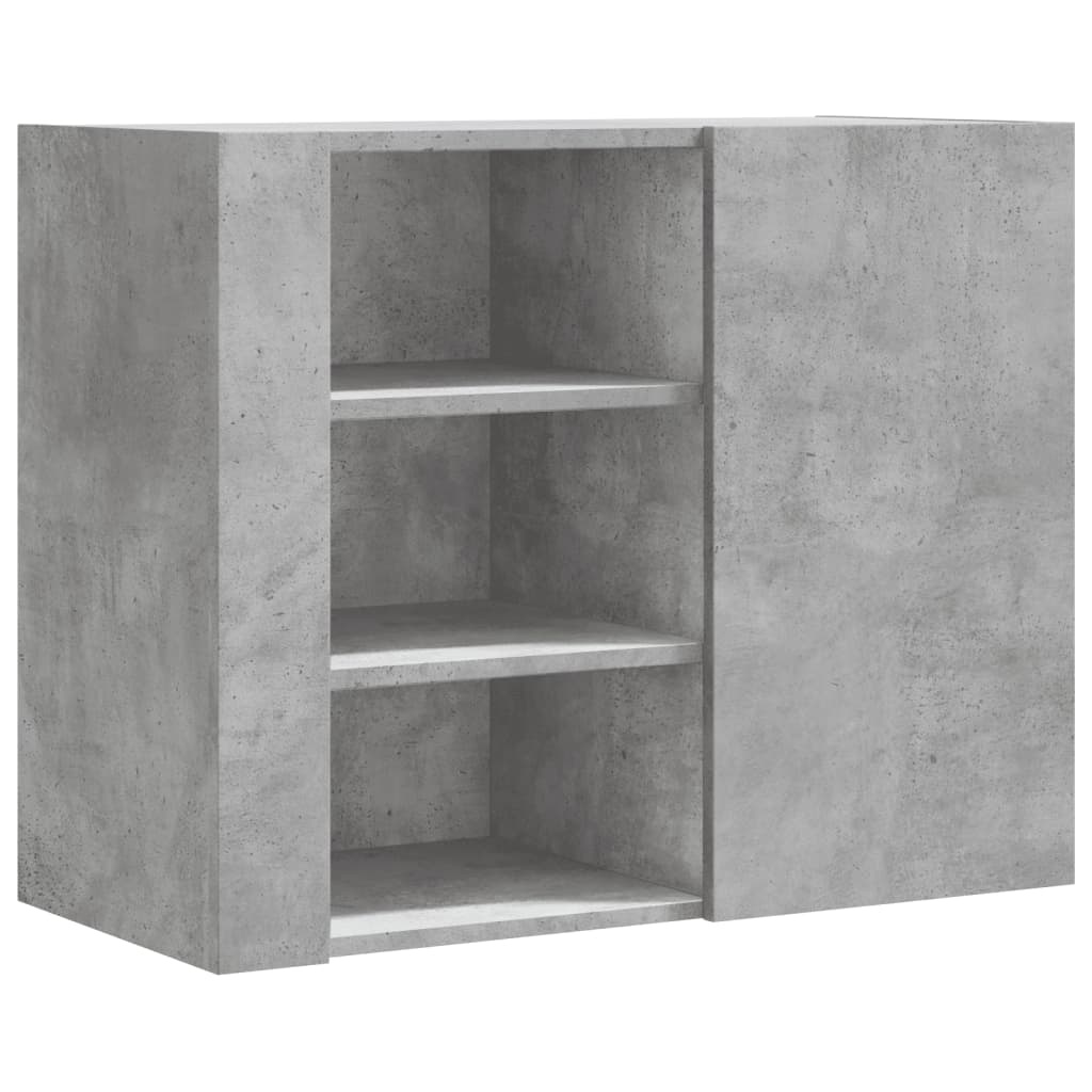 VidaXL Wandkast 75x35x60 cm bewerkt hout betongrijs