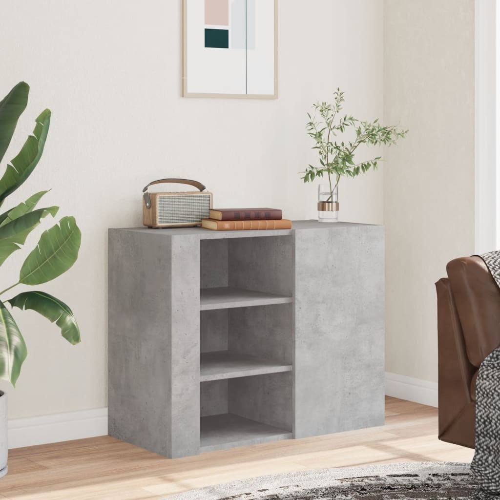 VidaXL Wandkast 75x35x60 cm bewerkt hout betongrijs