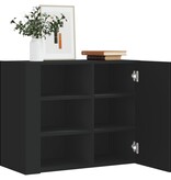 VidaXL Wandkast 75x35x60 cm bewerkt hout zwart