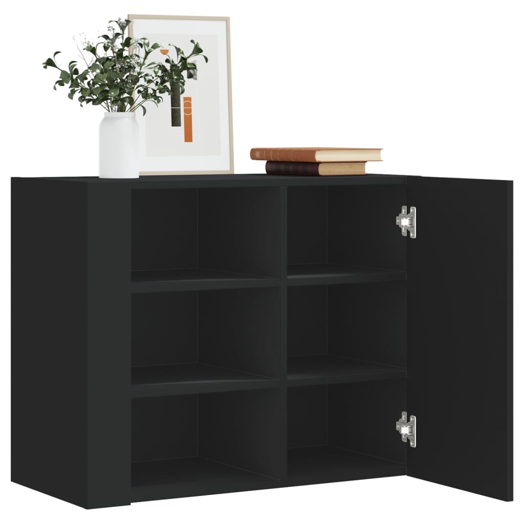 VidaXL Wandkast 75x35x60 cm bewerkt hout zwart