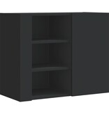 VidaXL Wandkast 75x35x60 cm bewerkt hout zwart