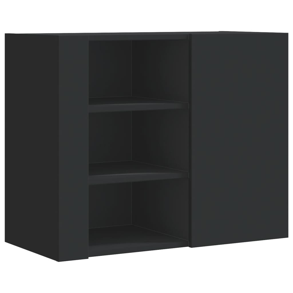 VidaXL Wandkast 75x35x60 cm bewerkt hout zwart