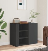 VidaXL Wandkast 75x35x60 cm bewerkt hout zwart