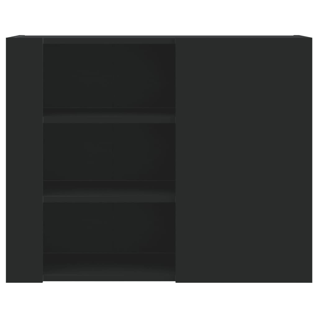 VidaXL Wandkast 75x35x60 cm bewerkt hout zwart