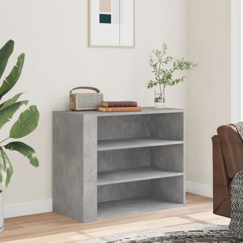 VidaXL Wandkast 75x35x60 cm bewerkt hout betongrijs
