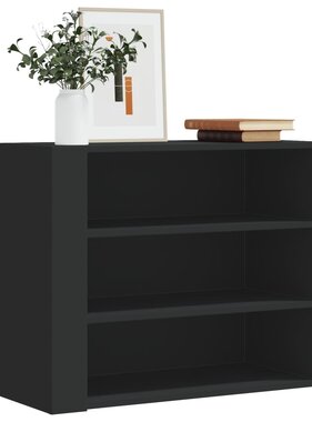 VidaXL Wandkast 75x35x60 cm bewerkt hout zwart