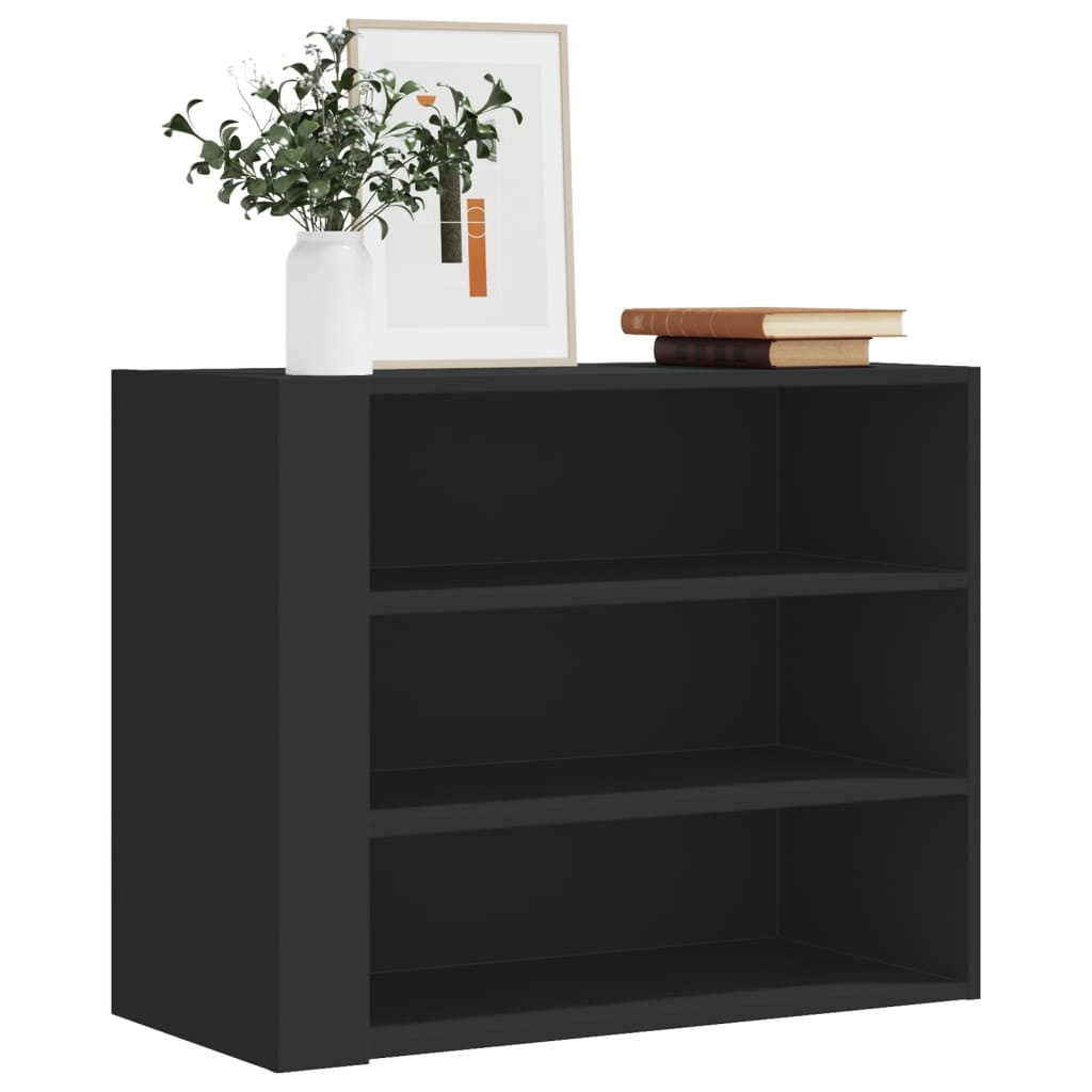VidaXL Wandkast 75x35x60 cm bewerkt hout zwart