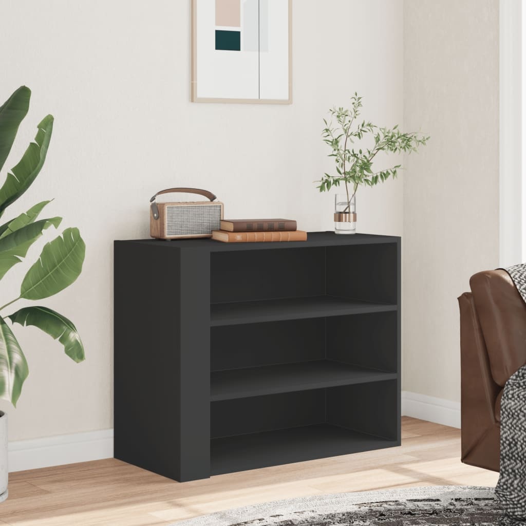 VidaXL Wandkast 75x35x60 cm bewerkt hout zwart