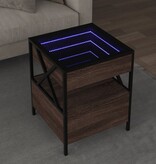VidaXL Salontafel met Infinity LED 40x40x51 cm bruin eikenkleurig