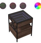 VidaXL Salontafel met Infinity LED 40x40x51 cm bruin eikenkleurig