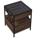 VidaXL Salontafel met Infinity LED 40x40x51 cm bruin eikenkleurig