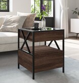 VidaXL Salontafel met Infinity LED 40x40x51 cm bruin eikenkleurig