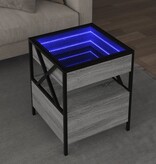VidaXL Salontafel met Infinity LED 40x40x51 cm grijs sonoma eikenkleur