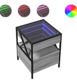 VidaXL Salontafel met Infinity LED 40x40x51 cm grijs sonoma eikenkleur