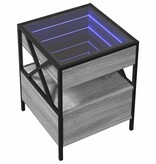 VidaXL Salontafel met Infinity LED 40x40x51 cm grijs sonoma eikenkleur