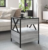 VidaXL Salontafel met Infinity LED 40x40x51 cm grijs sonoma eikenkleur