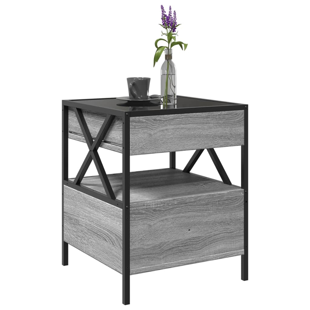 VidaXL Salontafel met Infinity LED 40x40x51 cm grijs sonoma eikenkleur
