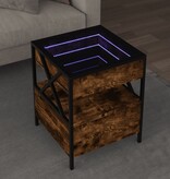 VidaXL Salontafel met Infinity LED 40x40x51 cm gerookt eikenkleurig