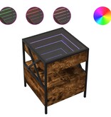 VidaXL Salontafel met Infinity LED 40x40x51 cm gerookt eikenkleurig