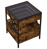 VidaXL Salontafel met Infinity LED 40x40x51 cm gerookt eikenkleurig