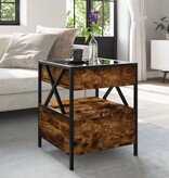 VidaXL Salontafel met Infinity LED 40x40x51 cm gerookt eikenkleurig