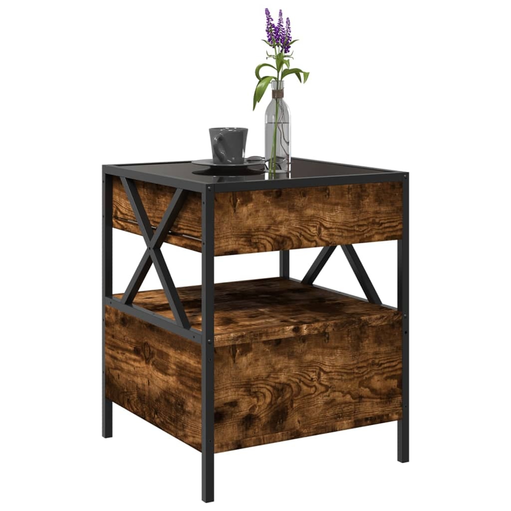 VidaXL Salontafel met Infinity LED 40x40x51 cm gerookt eikenkleurig