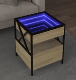 VidaXL Salontafel met Infinity LED 40x40x51 cm sonoma eikenkleurig