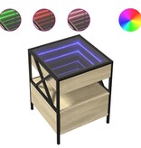 VidaXL Salontafel met Infinity LED 40x40x51 cm sonoma eikenkleurig