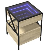 VidaXL Salontafel met Infinity LED 40x40x51 cm sonoma eikenkleurig