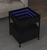 VidaXL Salontafel met Infinity LED 40x40x51 cm zwart