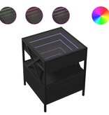 VidaXL Salontafel met Infinity LED 40x40x51 cm zwart