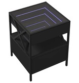 VidaXL Salontafel met Infinity LED 40x40x51 cm zwart