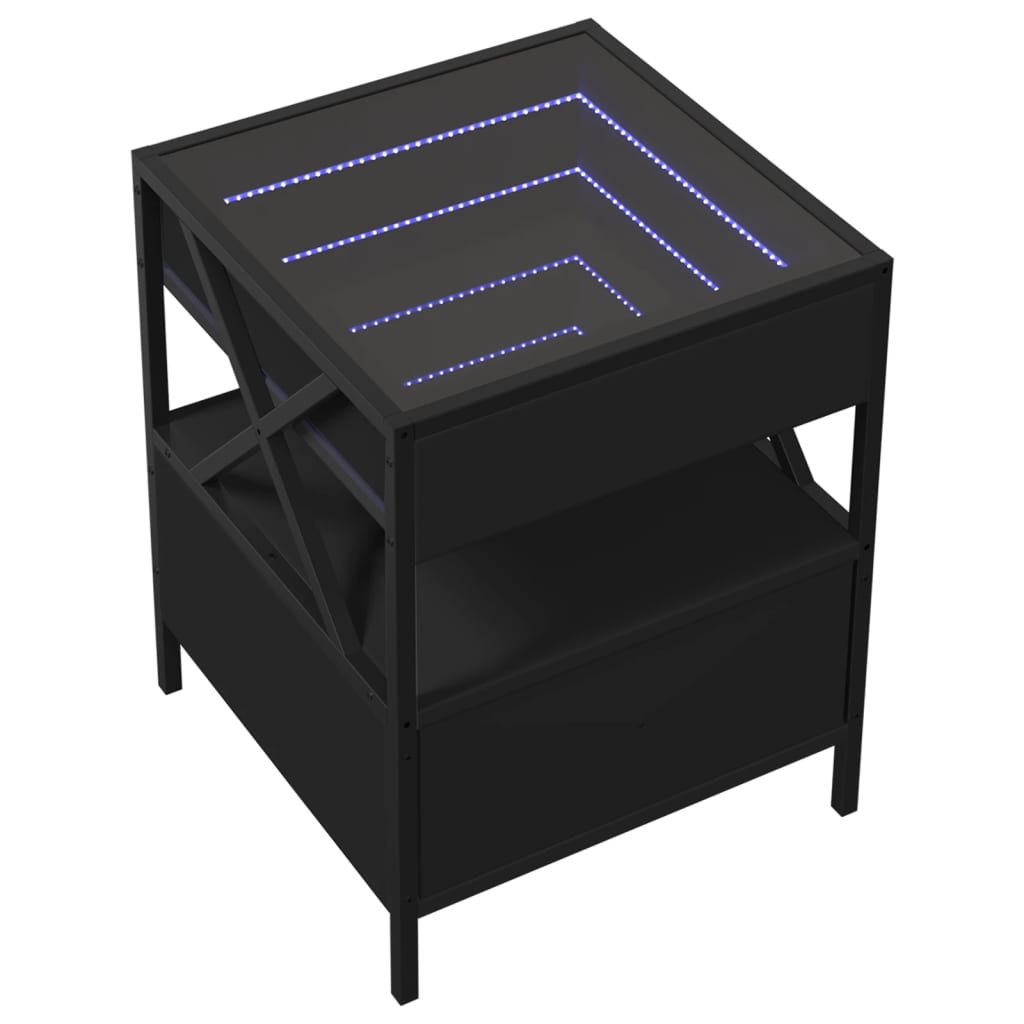 VidaXL Salontafel met Infinity LED 40x40x51 cm zwart