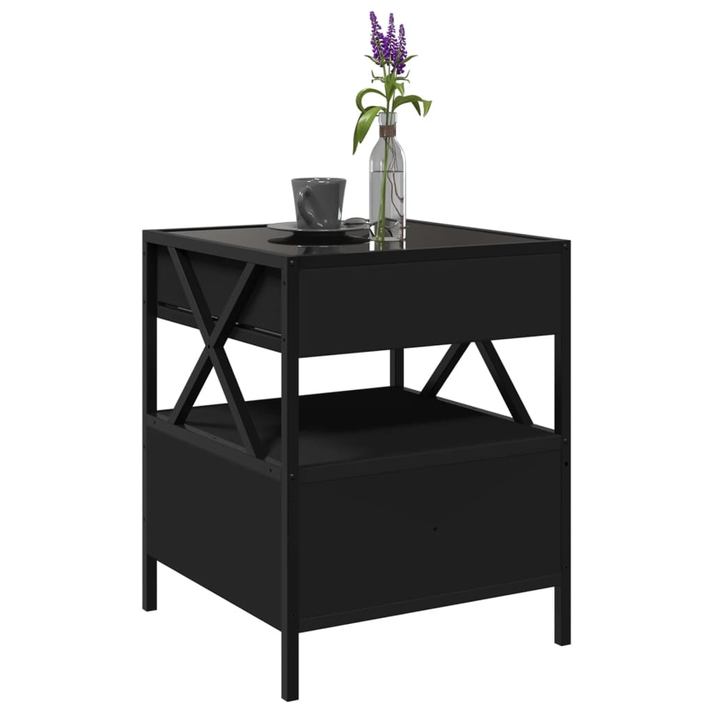 VidaXL Salontafel met Infinity LED 40x40x51 cm zwart